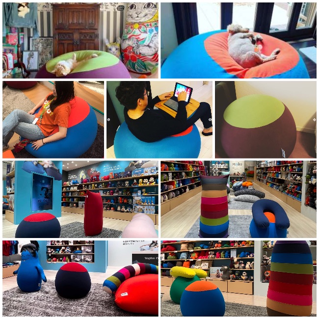 ヨギボーバブルのカバー色選びのための様々なインテリア画像