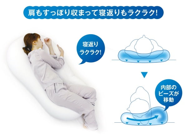 ビーズクッションMOGU(モグ)「雲にのる夢枕」は就寝時に使う枕