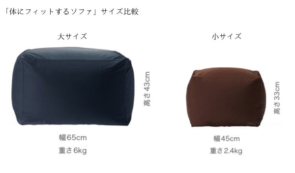 無印良品「体にフィットするソファ」2サイズを比較